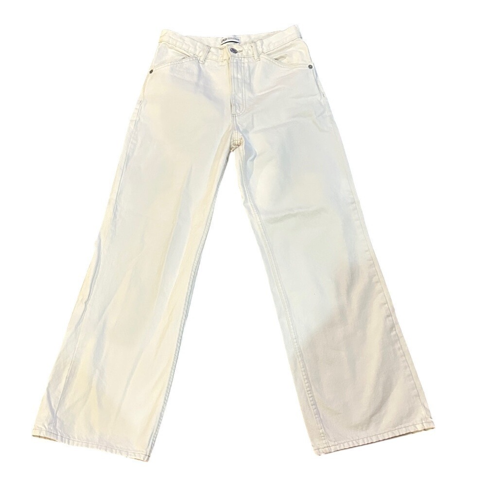 White Wide-Leg Jeans
